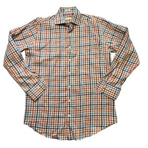 Peter Millar Nanoluxe Easy-Care Button Up Shirt 100% Cotton RN 100308 Men Size M